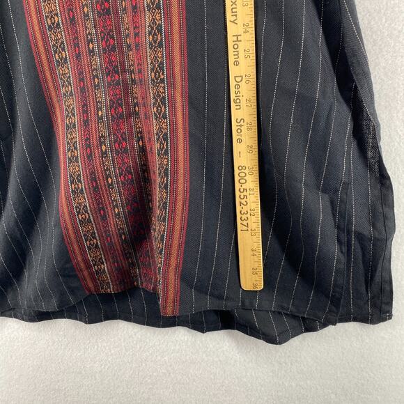 WESTSIDE Tunic M Woolen Kurta Southwestern Striped Split Neck 3/4 Sleeve Black - Picture 12 of 13